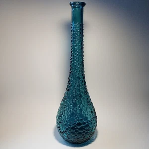Empoli Rossini Teal Blue Hobnail Glass Genie Bottle MCM - Picture 1 of 10