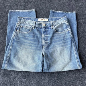 Pantalones de mezclilla AMO para mujer 29 azul Billie pierna recta desgastados hechos en EE. UU. 100 % algodón - Imagen 1 de 12