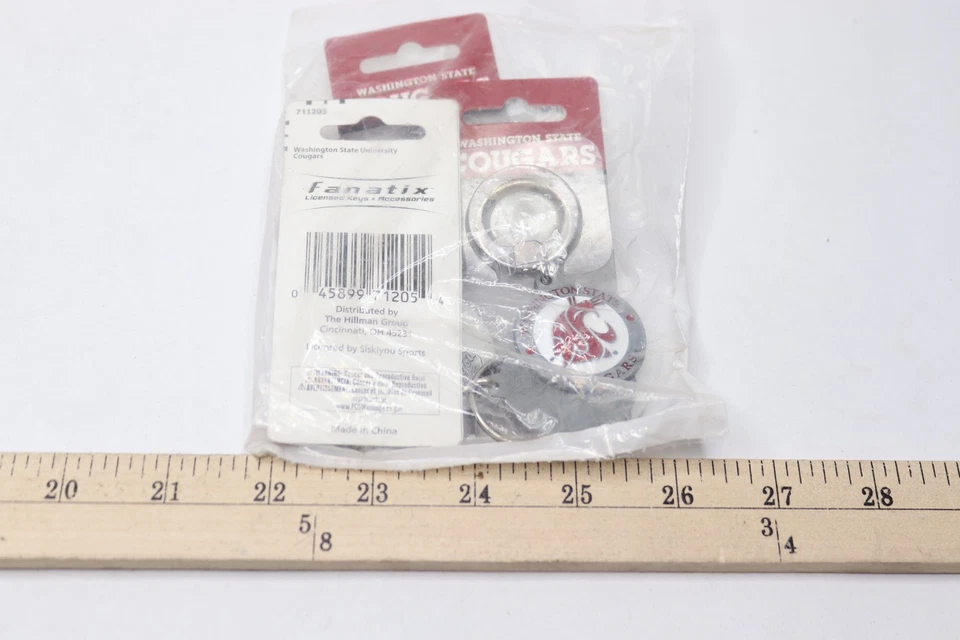 (3-Pk) Hillman Key Chain Washington State Cougars Metal Red/Silver 711205 - Image 1 of 1