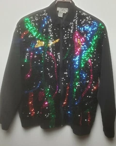 Vtg Jacket 12 Sequins Made in Hong Kong Regency Collection for Joyce Vibrant - Picture 1 of 12