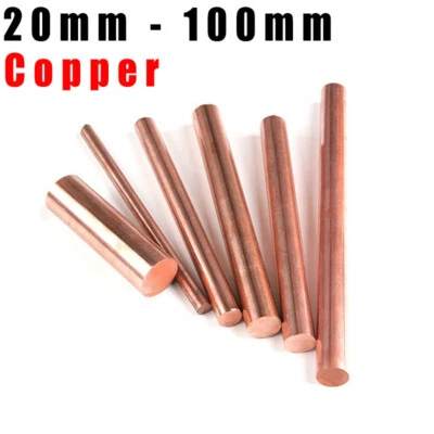 Copper Round Solid Bar Rod Length 100/150/200/250/300mm Various Diameters - Image 1 of 4