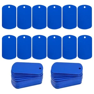 100 Pack Anodized Aluminum Engraving Blank Tags Stamping Blanks Blue - Picture 1 of 7