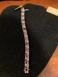 NWT STS sterling silver 925 multi gemstone bracelet 7” gorgeous - Picture 1 of 7