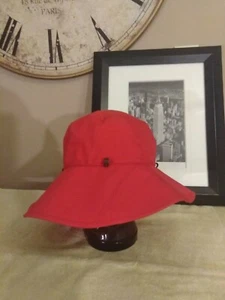 Super Cute Nine West Canvas Bucket Hat Sun Hat red missing belt - Picture 1 of 4