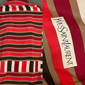 Gorg Yves Saint Laurent Silk Scarf 30 In Sq Excellent Condition - Picture 1 of 10