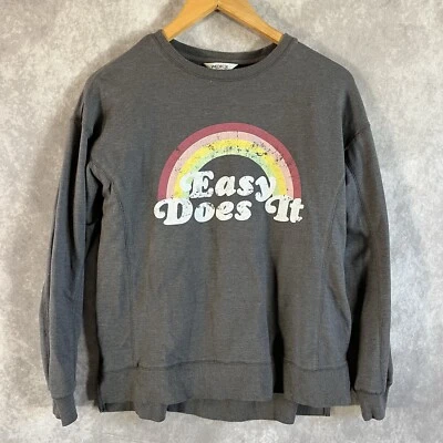 Sudadera Wildfox Easy Does It Rainbow para mujer XS manga larga pulóver dobladillo dividido Foto 1 de 4