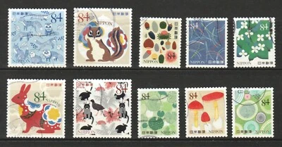 JAPAN 2019 GIFTS FROM THE FOREST SERIES NO. 3 84 YEN COMP. SET OF 10 STAMPS USED - Image 1 of 4