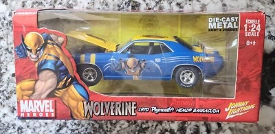 Johnny Lightning Marvel Wolverine 1970 Plymouth HEMI Barracuda 1:24 Diecast - Image 1 of 3
