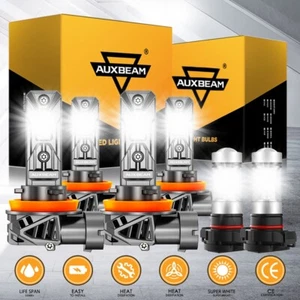 AUXBEAM Combo LED Headlight & Fog Bulbs 6500K For Dodge Grand Caravan 2011-2020 - Picture 1 of 12