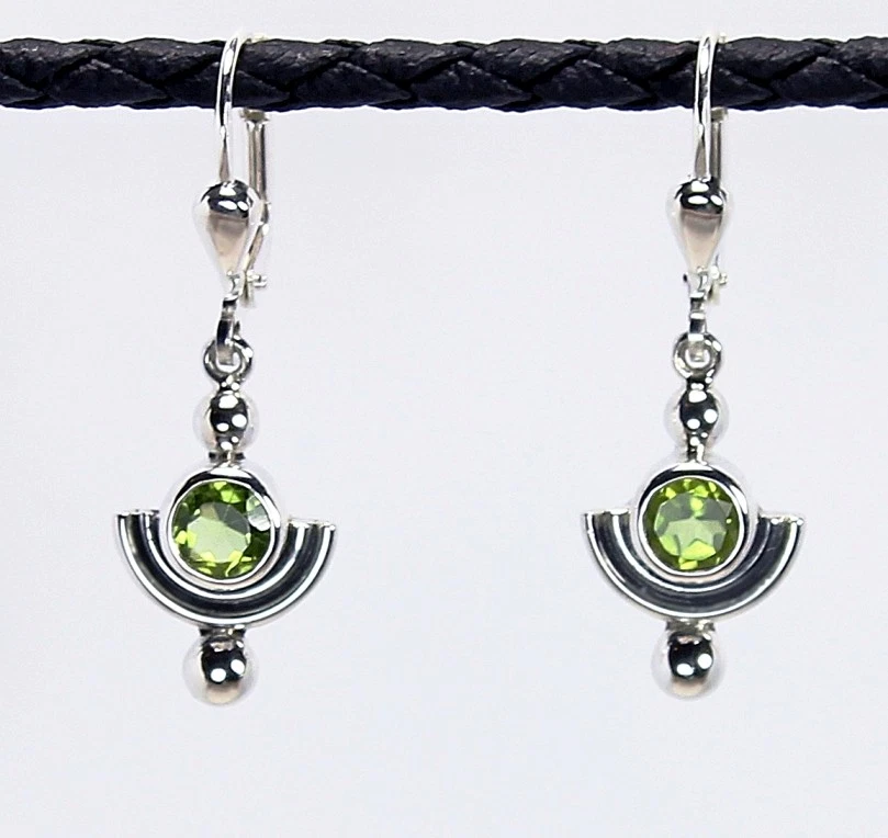 Ohrringe / Ohrhänger aus Silber 925 mit echtem Peridot / Sterlingsilber - Bild 1 von 1