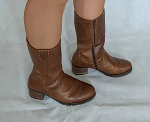 Bullboxer Leder Stiefel halbschaft Biker Gr.40 Braum warm gefüttert - Bild 1 von 3