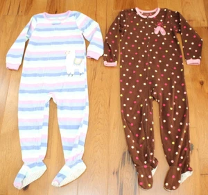 Carter's FOOTED FLEECE SLEEPER LOT 4 Toddler Girls Ballerina Footie Pajamas PJs - Picture 1 of 4