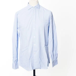 XACUS Dress Shirt Blue Diamond Weave Cutaway Collar 39/15.5 - Picture 1 of 5