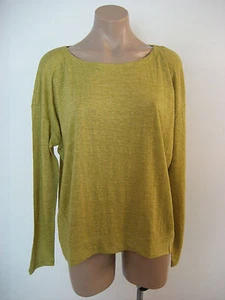 EILEEN FISHER Organic Linen Jersey Melange Turmeric Stretch Wedge Top M NWT $178 - Picture 1 of 7