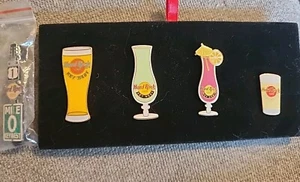 Hard Rock Cafe 4 Pin Drink Set KEY WEST And MILE 0 GUITAR PIN - Picture 1 of 4
