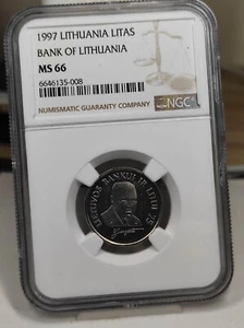 Lithuania Lithuania 1 Litas 1997 NGC MS66 - Picture 1 of 2