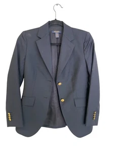 Brooks Brothers Classic Blazer Womens 2 Petite Loro Piana Wool Two Gold Button - Picture 1 of 11