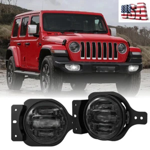2Pcs Auxbeam 4 Inch LED Fog Light Replacement For Jeep Wrangler JL JK 2018-2023 - Foto 1 di 9