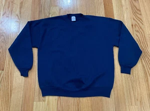 Vintage Jerzees crewneck sweatshirt USA Made Sz XL Navy Blue Pull Over - Picture 1 of 3