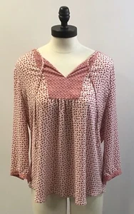 NYDJ Womans Shirts Pietie Large Red Flowers and White - Picture 1 of 2