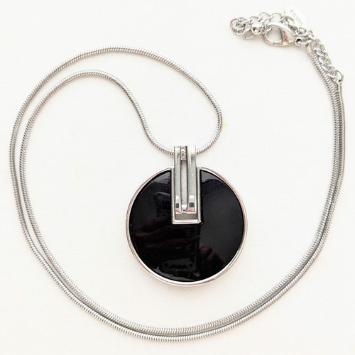 VETEMENTS Collana con ciondolo nero Chico’s audace modernista gotico chicos reversibile gioielli 38"