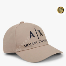 ARMANI EXCHANGE Cotton baseball cap. Embroidered Logo. LIMITED EDITION. Beige.