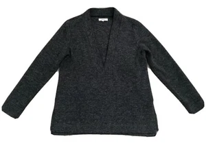 Madewell Women’s Deep V Neck Dark Gray Pullover Sweater Size Medium M - Picture 1 of 3