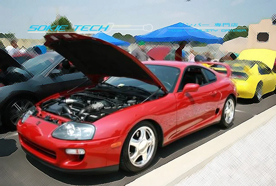 Carbon Fiber Strut Hood Shock Damper Kit fits 93-02 Toyota Supra MK4 JAZ80 2JZ - Image 1 of 1