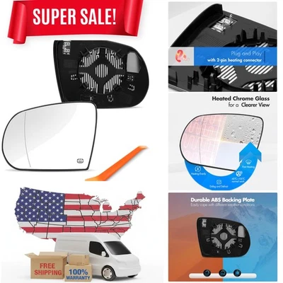 Heated Driver Side Mirror for Jeep Cherokee & Compass 2014-2021 - Chrome Finish - Image 1 of 4