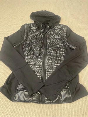 Zella Womens Jacket Medium Black Zelprotek Puffer Full Zip Hooded Quilted - Image 1 of 4