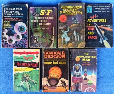 Vintage 50s-60s Science Fiction Fantasy Lot of 7 ~Best of,SF,Blish,Bloch,Dickson Foto 1 de 4