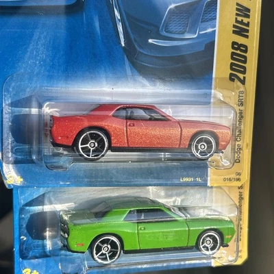 Hot Wheels 2008 New Models Dodge Challenger SRT8 Lot Of 2 Green And orange 🔥 - Image 1 of 4