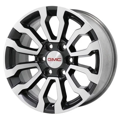 18" GMC SIERRA 1500 WHEEL RIM FACTORY OEM 5909 2019-2023 MACHINED GREY 23376220 - Image 1 of 3