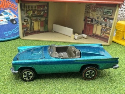 1968 Hot Wheels Redline Classic T-Bird Aqua w Gray Int Redlines 1957 USA Teal 57 - Image 1 of 4