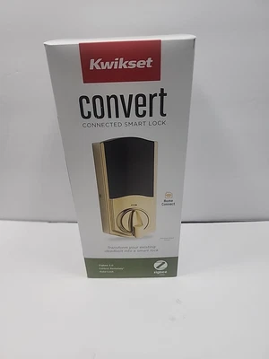 Cerradura inteligente electrónica Kwikset 914 Convert Zigbee 3.0 latón pulido de por vida Foto 1 de 3