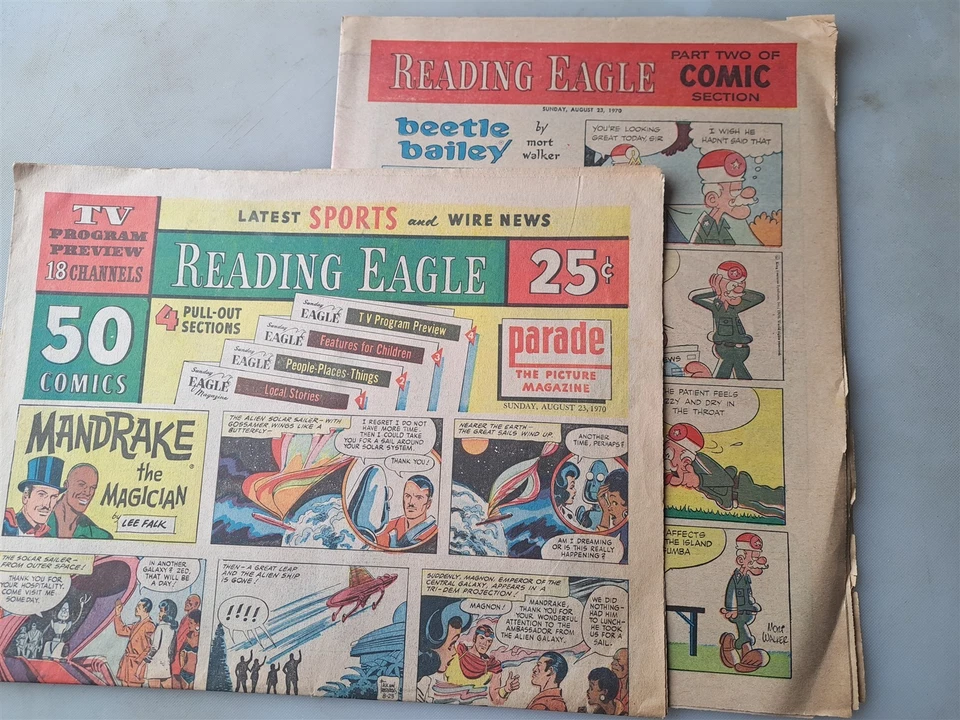 Leitura (PA) Eagle seção completa de quadrinhos de 23 de agosto de 1970 24 PÁGINAS! - Imagem 1 de 1