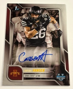 Carson Hansen 2025 Bowman Chrome U University AUTO Autograph 1st RC #BCA-CH - Picture 1 of 1