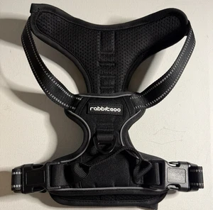 Rabbitgoo Geschirr für kleine Hunde, ohne Zug mit 2 Leinenclips, verstellbar - schwarz/med - Bild 1 von 8