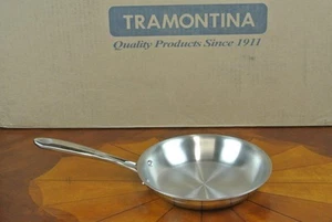 TRAMONTINA Padella 8" Tri-Clad Acciaio Inox 18/10 BRASILE 8 Pollici Frittura 20 CM - Foto 1 di 1