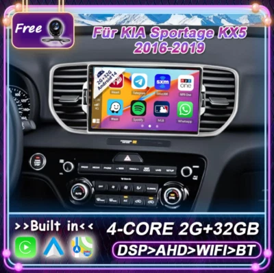 Für KIA Sportage KX5 2016-2019 Autoradio Android 14 DAB+ GPS NAVI CARPLAY 2G+32G - Bild 1 von 4