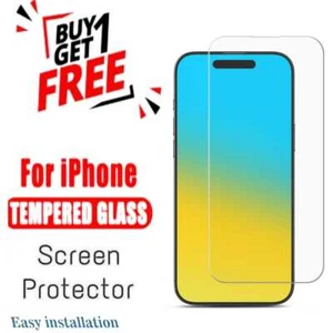 Screen Protector  iPhone 16 15 14 13,12,11 XR 17 Pro Max Gorilla Tempered Glass - Picture 1 of 4