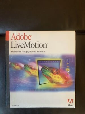 Adobe Live Motion For Macintosh 2000 Factory Sealed Professional Web Graphics - Image 1 of 4