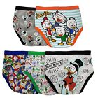 Duck Tales Boys Briefs 5-Pack Disney Underwear Sizes 4, 6, 8 100% Cotton