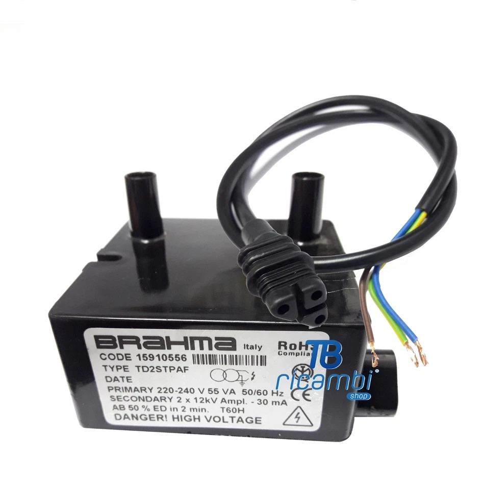 TRASFORMATORE DI ACCENSIONE TD2S TPAF AB 50% BRAHMA 15910556 COMPL DI CAVO