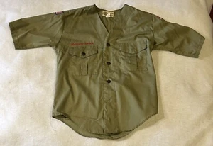 USA offizielles Pfadfinderhemd Herren Vintage Uniform grün kurzärmelig Illinois - Bild 1 von 7