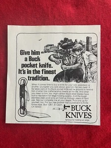 Vintage 1977 Print Ad Buck Knives The Finest Tradition Advertisement - Picture 1 of 2