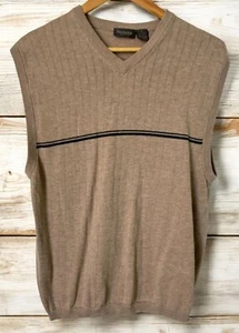 Van Heusen Mens Vest Size L V-Neck Sleeveless Sweater Knit Striped - Bild 1 von 7