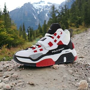 Polo Ralph Lauren Ps 100 Leather Mens Shoes Size 11 Color: Black/Red/White