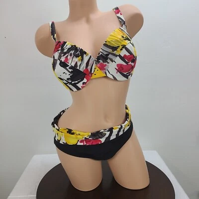 Biquíni feminino Be Creative parte superior 12D parte inferior 12 multicolorido ajustável aro  - Imagem 1 de 4