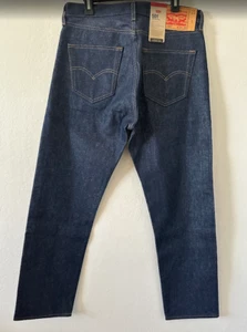 Jeans Levi's 501 Originali Shrink To Fit Dritto 34x32 Lavaggio Scuro Bottone Fly LEGGI - Foto 1 di 4